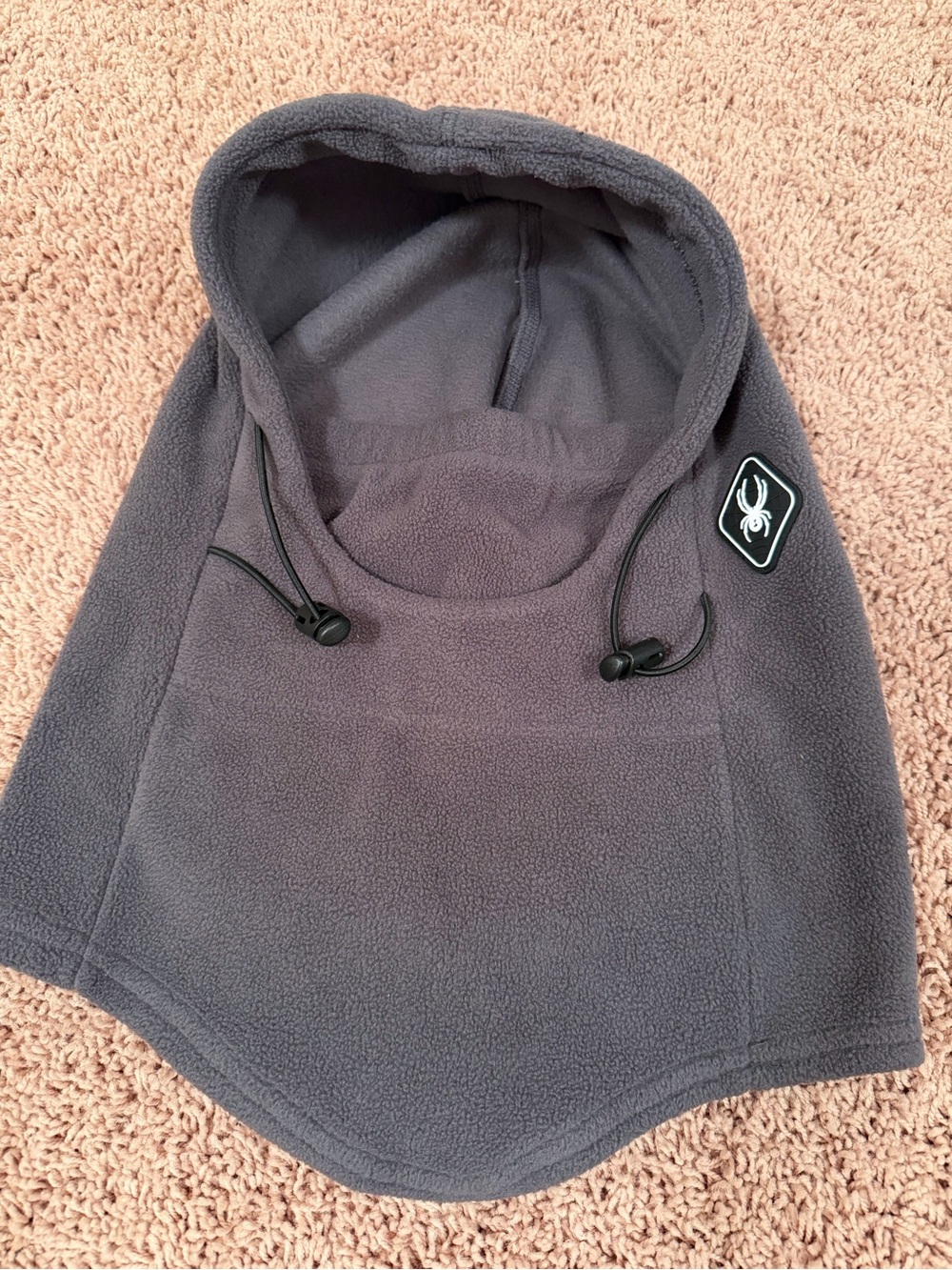 Men's Spyder Gray Fleece Hooded Neck Warmer Balaclava